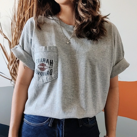 Harley-Davidson Tops - Vintage Harley Davidson Graphic T Shirt in Grey
